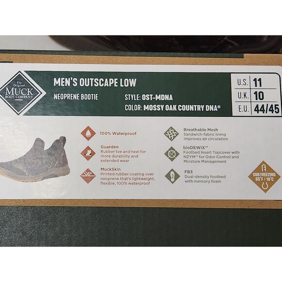 Muck Boot Men’s 11 Outscape Low Waterproof Bootie